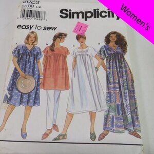 simplicity 9029 sewing pattern EASY nightgown,dress, tunic (loose fit) maternity